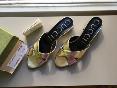 Gucci Schuhe Damen Gr.40 Farbe Gold Neuw