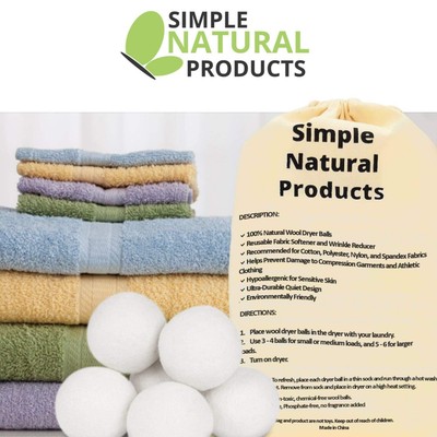 Wool Dryer Balls Fabric Softener And Dryer Sheets For Laundry Supplies   Reusabl