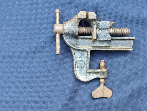 Vintage Hardy #2 kleine Tischklemme Schraubstock Made in USA mit Amboss 2 Zoll Backen - Bild 4 von 6