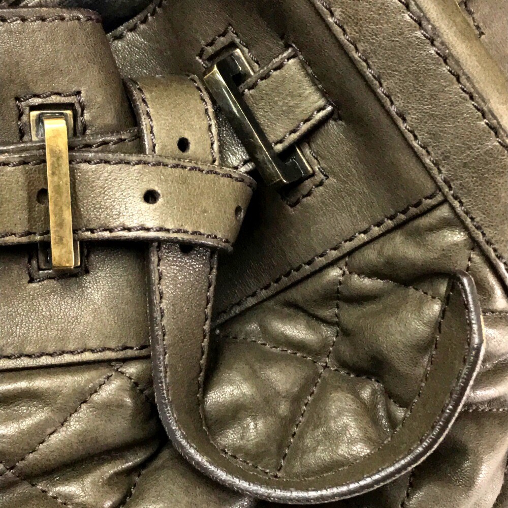 BURBERRY Quilted Leather Shoulder Bag Tote Bag Lamb Leather