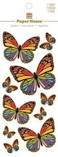 Crafts Stickers Foil Rainbow Butterflies Various Sizes Vibrant Colors Butterfly