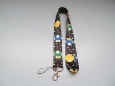 Mario Bros Mushroom  Black Lanyard MB9 NEW 