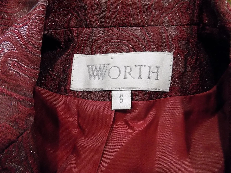 VALE LA PENA Vino y Carbón Brillo 2 piezas Mezcla Lana Falda Traje Mujer 6/8 EE. UU. (304) Foto 4 de 4