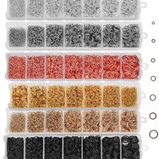 1370pcs/Box 7Sizes 3mm-9mm Open Jump Ring Split Rings Jewelry Findings Connector