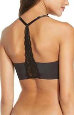 NWOT True and Co 16867 True Body Triangle Lace Racerback Bralette, Black, Size M
