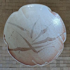 Malcolm Wright Shino Studio Pottery Bowl Charger 12" - Nakazato Karatsu Interest