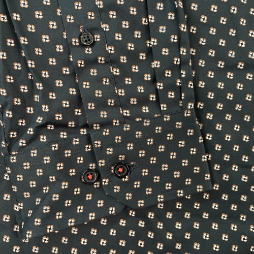 Johnny Bigg Bern Print Stretch Shirt Button-Up Long Sleeve Regular Fit Navy 8XL - Picture 3 of 10