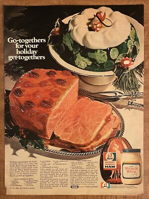 1973 Kraft Miracle Whip Rath Hickory Smoked Ham Christmas Holiday
