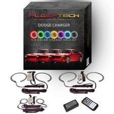 RGB Angel Eye LED Halo kit with RF Remote for 2005-2010 Dodge Charger Headlights