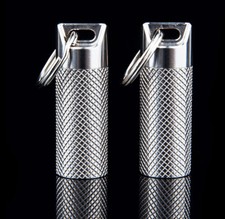 Titanium Waterproof Pill Box Mini Case Bottle Storage Keychain Outdoor EDC Tool