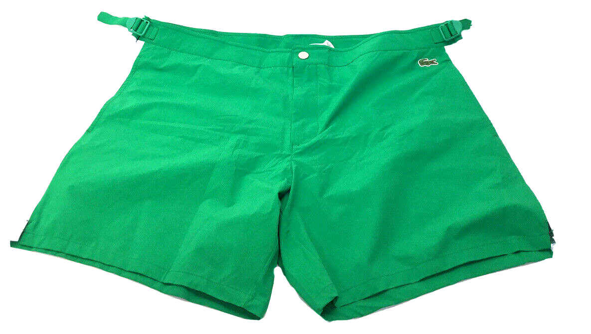 Мужские стандартные полуфабрикатные плавки Lacoste из полиэстера зеленого цвета XL 11990₽