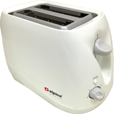 Alpina SF-2501 220 Volt 2-Slice Toaster White Color 220v For Europe Asia