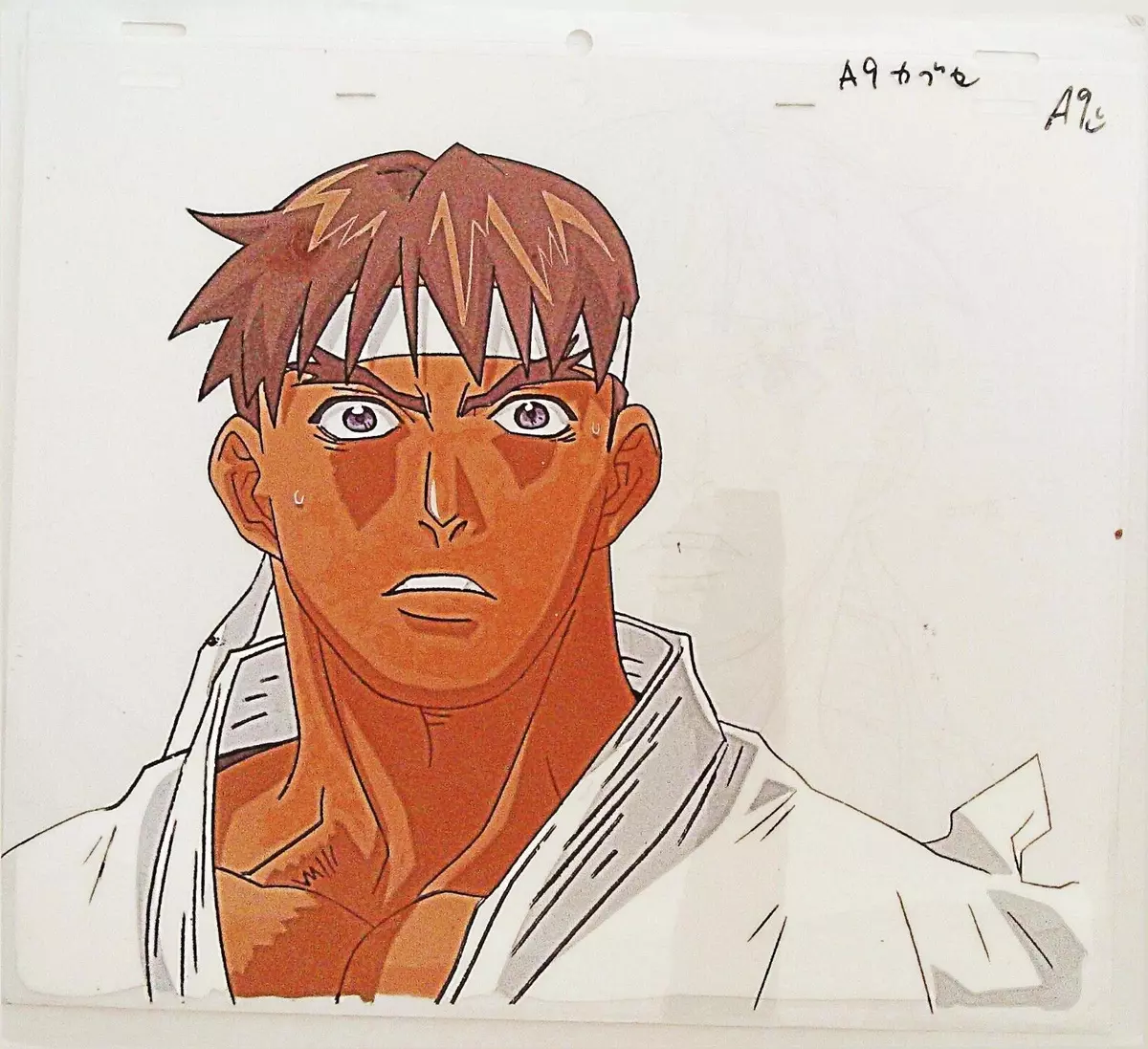 Street Fighter Zero Ryu Anime Production Cel and Animation Drawing