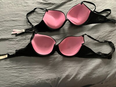 Lot 2 Victoria Secret PINK Push Up Bra Size 32C Women's Ladies
