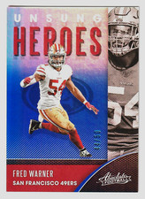 2020 Panini Absolute Fred Warner Blue Spectrum Unsung Heroes /50 #UH-FW