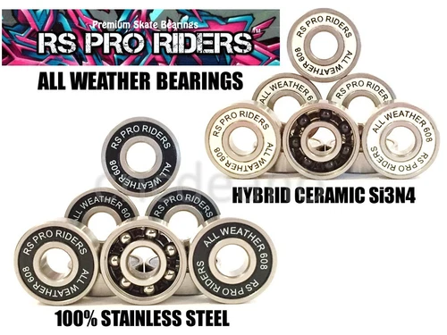 √ Si3N4 CERAMIC HYBRID ALL WEATHER BEARINGS INLINE SKATE ROLLER HOCKEY DERBY √