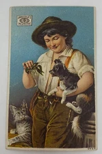 James Pyles Pearline Soap Victorian Trade Card New York Boy & Dog