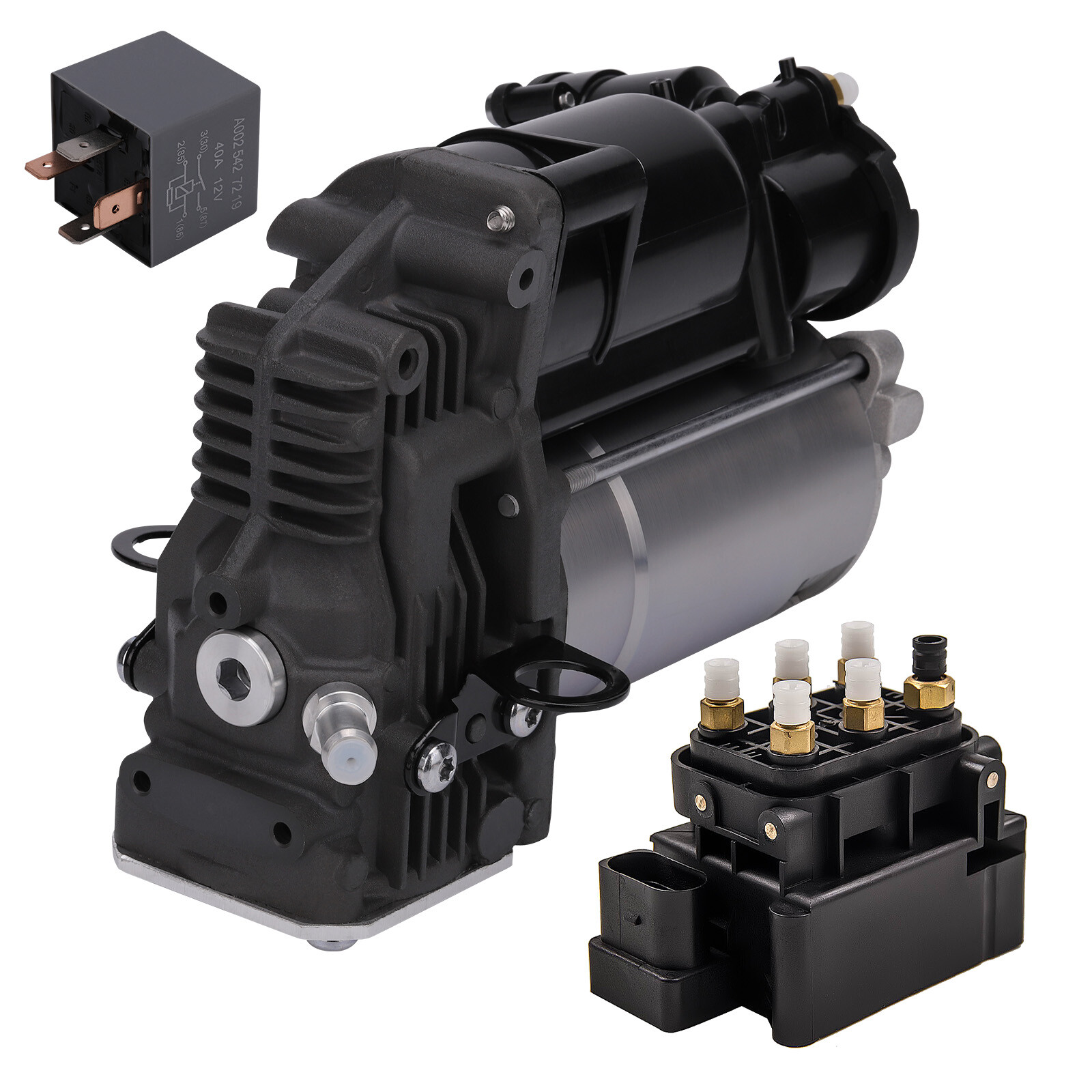 Air Suspension Compressor +Relay +Valve Block For Mercedes GL MLClass 1663200104-image