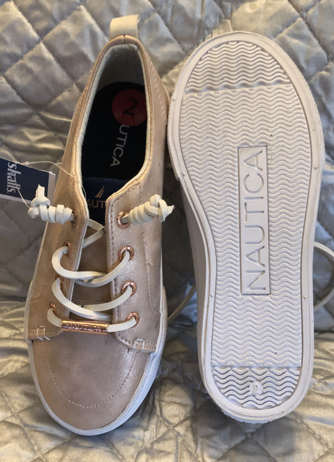 nautica rose gold sneakers