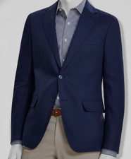 Tommy Hilfiger Men's Blue Modern-Fit Linen Sport Coat Suit Jacket Size 38R