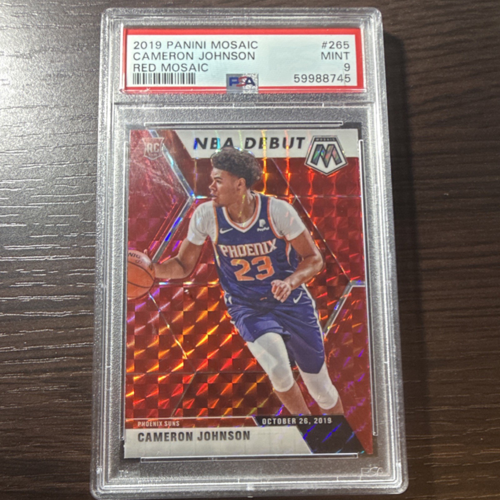 2019-20 Panini Mosaic Cameron Johnson Red Mosaic #265 PSA 9 Rookie