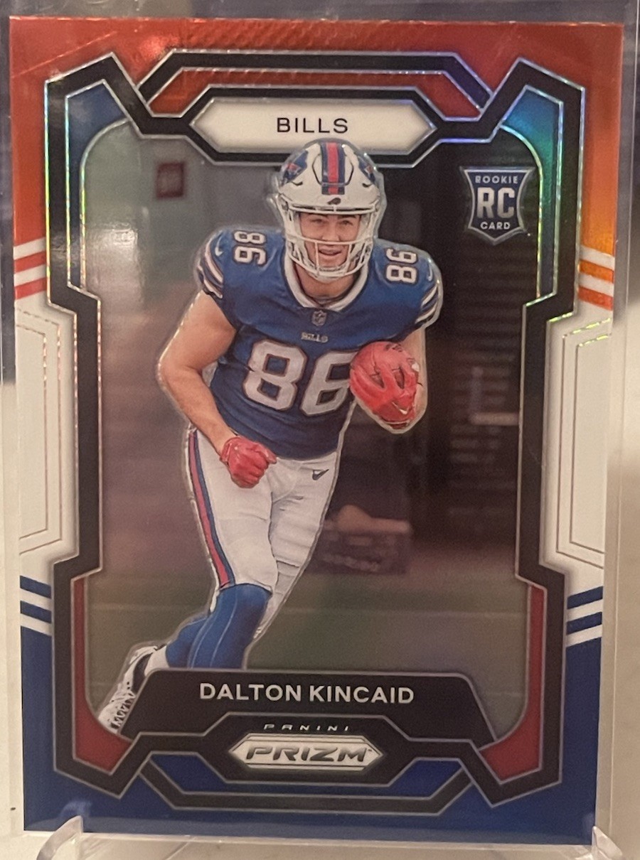 2023 Panini Prizm DALTON KINCAID Red White Blue RC #308 Bills ROOKIE Color Match