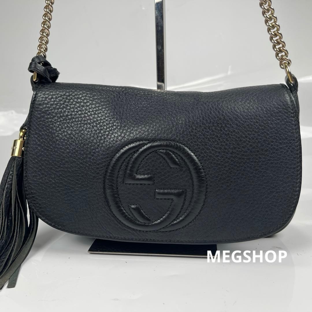 GUCCI Leather Interlocking Soho Chain Shoulder Ba… - image 2