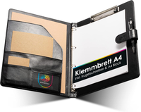Klemmbrettmappe A4 Mit Deckel - Schreibmappe A4 Klemmbrett Schwarz - Arbeitsmapp