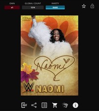 VIDEOGAME Topps WWE Slam 25 MAIN EVENT HARVEST HAVOC Signature - NAOMI