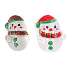 100Pcs Christmas Snowman Charm Beads Clear Acrylic Beads For Handmade Art Craft
