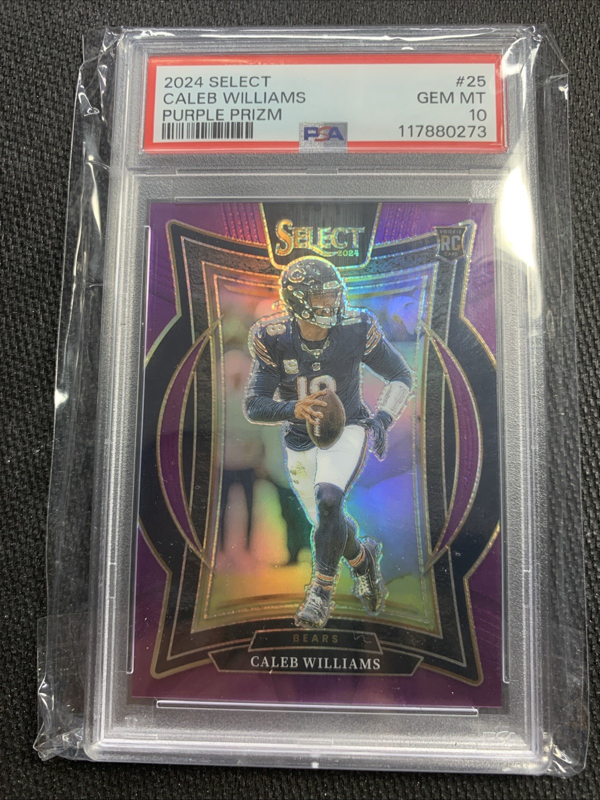 2024 Select Caleb Williams Concourse RC Purple Prizm #38/75 Bears PSA 10