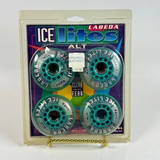 NEW Labeda Ice Lites 72mm 81A Inline Hockey Wheels Clear Teal Core Set of 4 USA