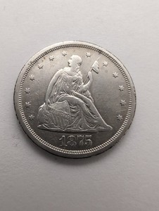 1875-s  seated liberty Twenty Cent Coin