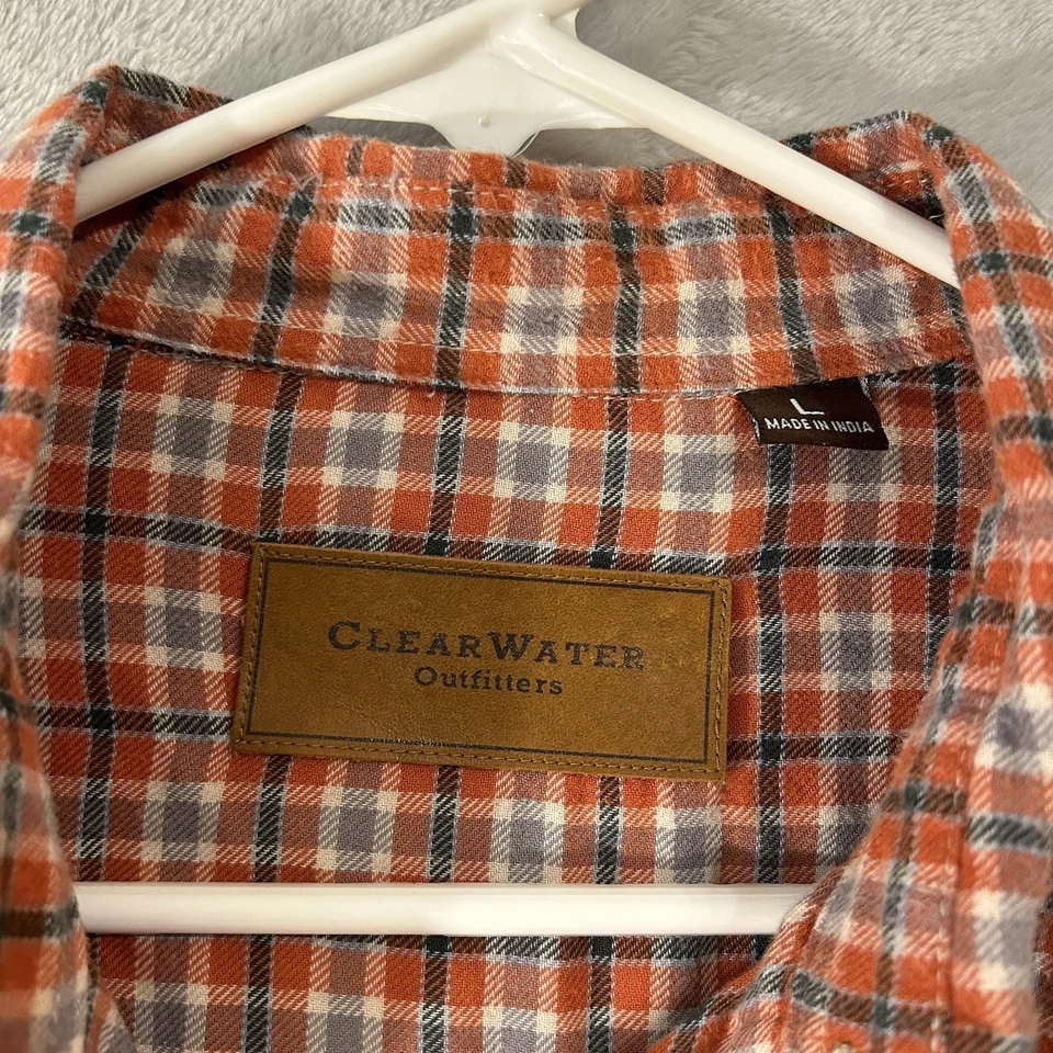 ClearWater Outfitters 衬衫法兰绒格子男式大号 100% 棉 — 第 4/4 张图片