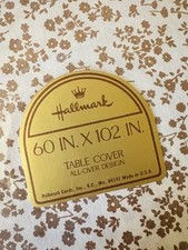 VTG NEW Hallmark Brown & White Flowers Paper Table Cover Table Cloth 60”x 102"