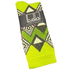 NWT B. Ella Lime Green and Purple Socks - Sock 9-11 - Fits Shoe Size 5-10