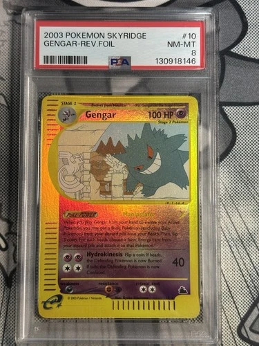 Pokémon Gengar #10 Skyridge Reverse Holo Rare PSA 8!!