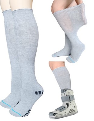 2 Pairs Walking Boot Socks for Orthopedic Walker Brace, Replacement Sock Liner K