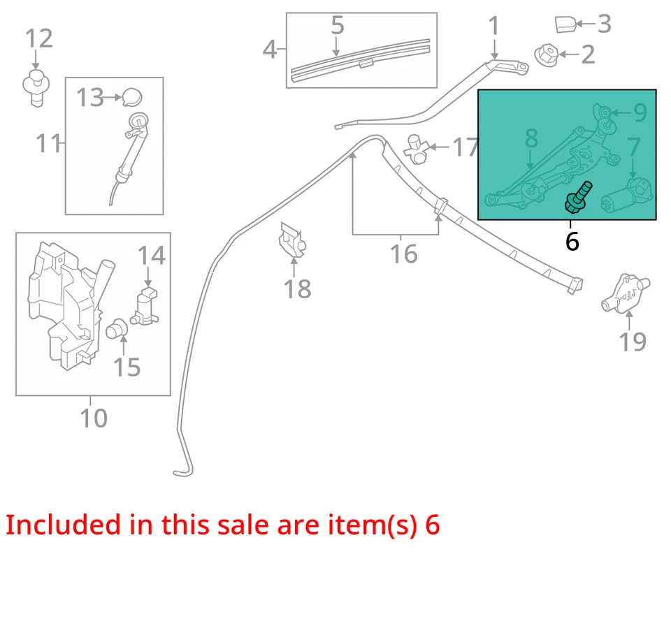 Infiniti M37 2013 motor limpiaparabrisas delantero fabricante de equipos originales 98 k millas (LKQ ~ 436400995) Foto 4 de 4