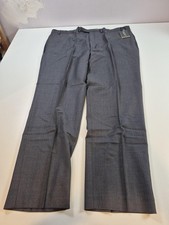Lauren Ralph Lauren Dress Pants Mens 44x32 Medium Grey Wool Flat Front NWT FLAW