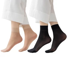 Womens 30D Ankle Nylon Sheer Socks Ankle High Tights Hosiery for Women 6 Pair...