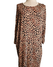 CHICO'S size 3 XL tunic top leopard print scoop neck 3/4 sleeves EUC