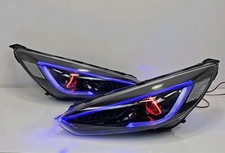 Vland Demon Eyes Led Headlights For Ford Focus 2015-2018 Wblue Animation Drl