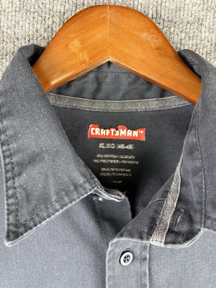 Camisa masculina CRAFTSMAN tamanho XL azul marinho manual mecânico de construção - Imagem 3 de 4