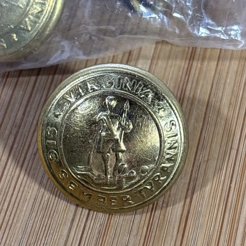 Civil War Reproduction Virginia Militia Buttons 7/8” Brass Lot of 8