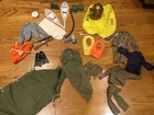Vintage 1960s GI Joe Action Figure Accessories, Clothing Lot tent diver helmet &