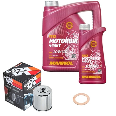 K&N Ölfilter Set MNOL 10W40 5L für Yamaha XV 1700 Road Star Warrior VP14 Bj.2005