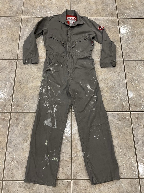 WALLS FR Work Jumpsuit Coveralls Mens Small Reg STAINED Fire Flame Resistant