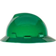 MSA V-Gard Hard Hats Full Brim Fas-Trac Suspension Green 475370 MSA Safety