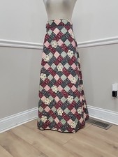 VTG 70s Patchwork Print Quilt Wrap Maxi Skirt Boho Hippie/Cottagecore/Farm